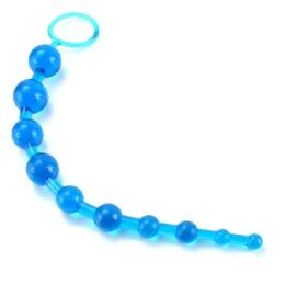 X 10 Beads Graduated Anal Beads 11 Inch - Blue